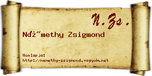 Némethy Zsigmond névjegykártya